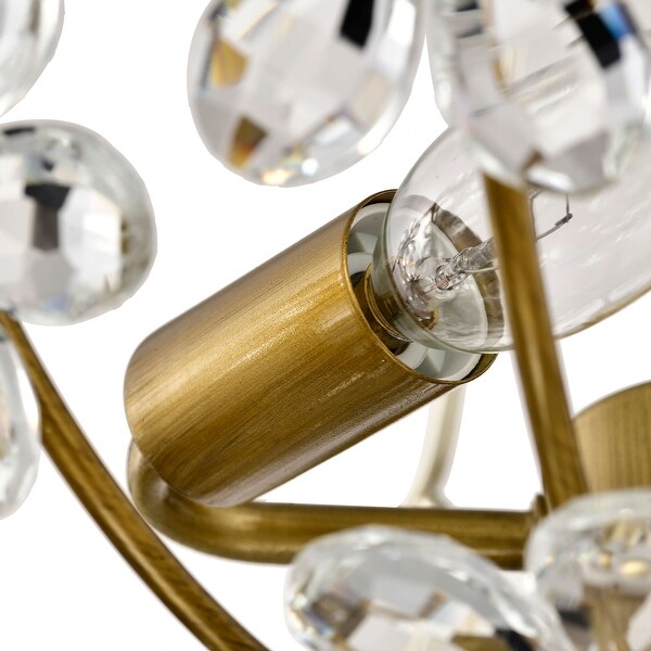 Rosa Glam 3-Light Daisy Crystal Glass Flower Chandelier - On