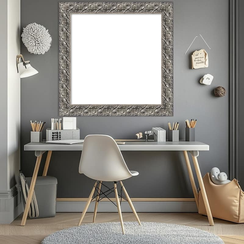 Amanti Art Silver Luxor Framed Dry Erase Magnetic Board