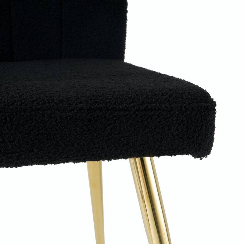 Modern White Teddy Wool Dining Chairs-Set of 4