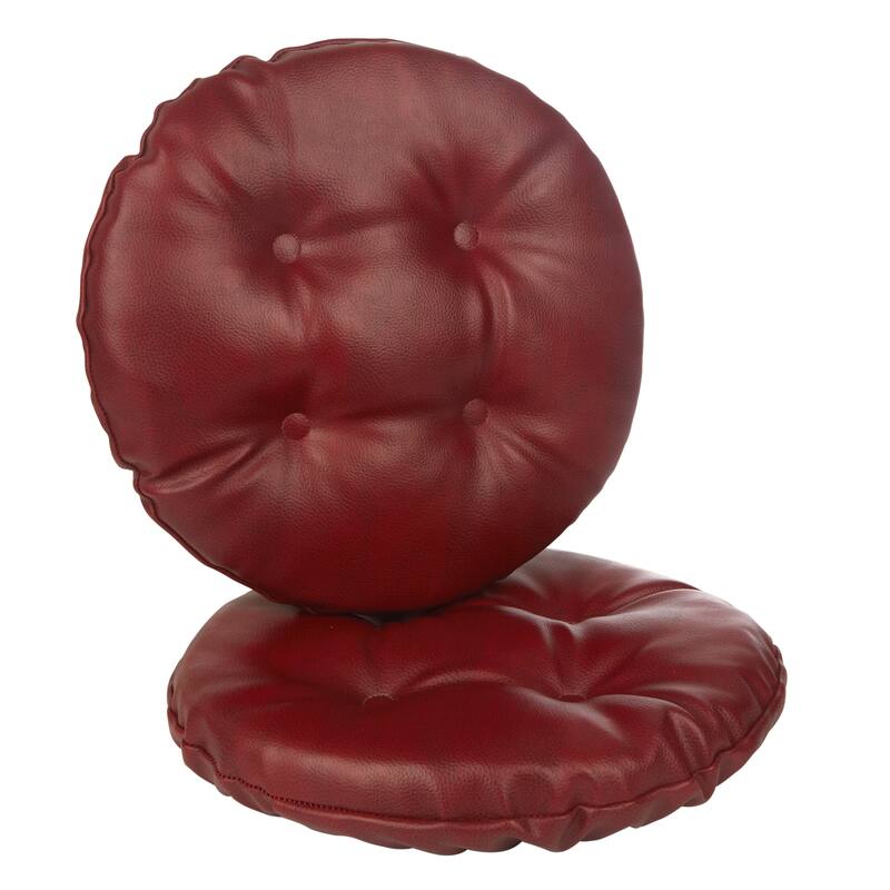 Klear Vu St. Germain Faux Leather Barstool Cushion Set, Set of 2