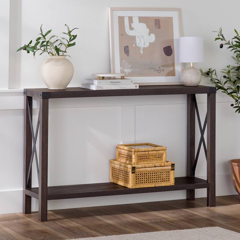 Middlebrook Kujawa 46-inch Wide X-frame Farmhouse Entry Table