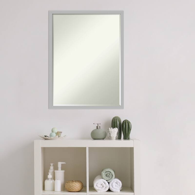 Petite Bevel Bathroom Wall Mirror - Hera Chrome Frame - Hera Chrome - 19 x 25 in
