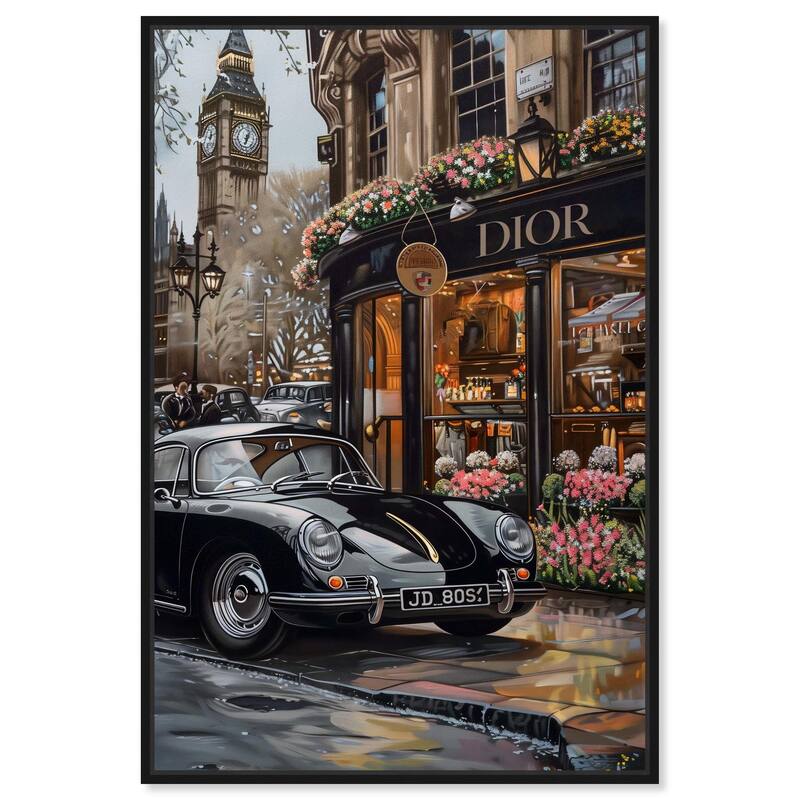 A View of London from the Car Canvas by Art Remedy - Black - 36" x 54"