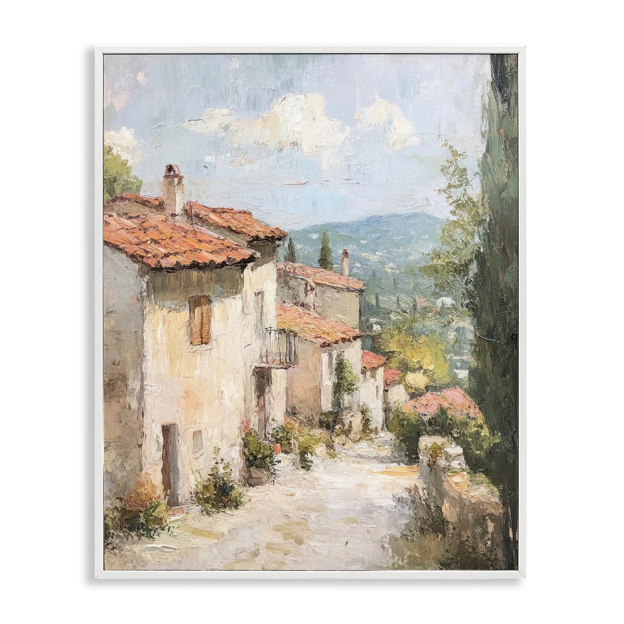 Stupell Quiet Village Path Framed Giclee Art Design By Petal Prints Design