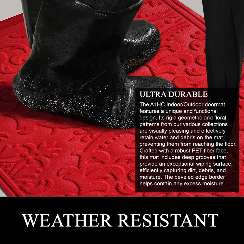 A1HC New All Weather Superior Dirt and Moisture Absorbing Polypropylene Door Mat with Non-Slip Backing for Inside Outside Use