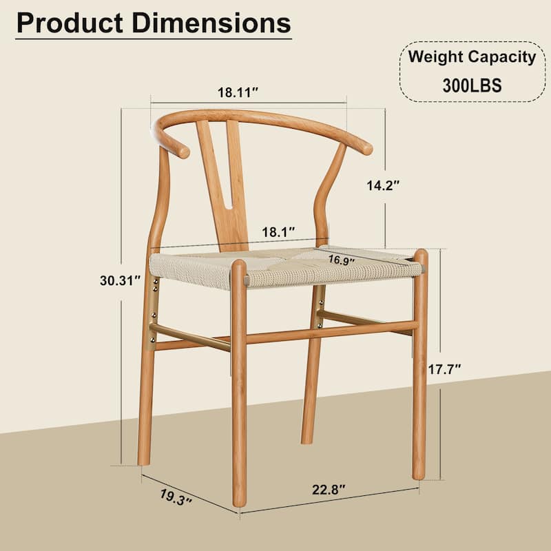 Set of 2 Handwoven Boho Dining Chairs