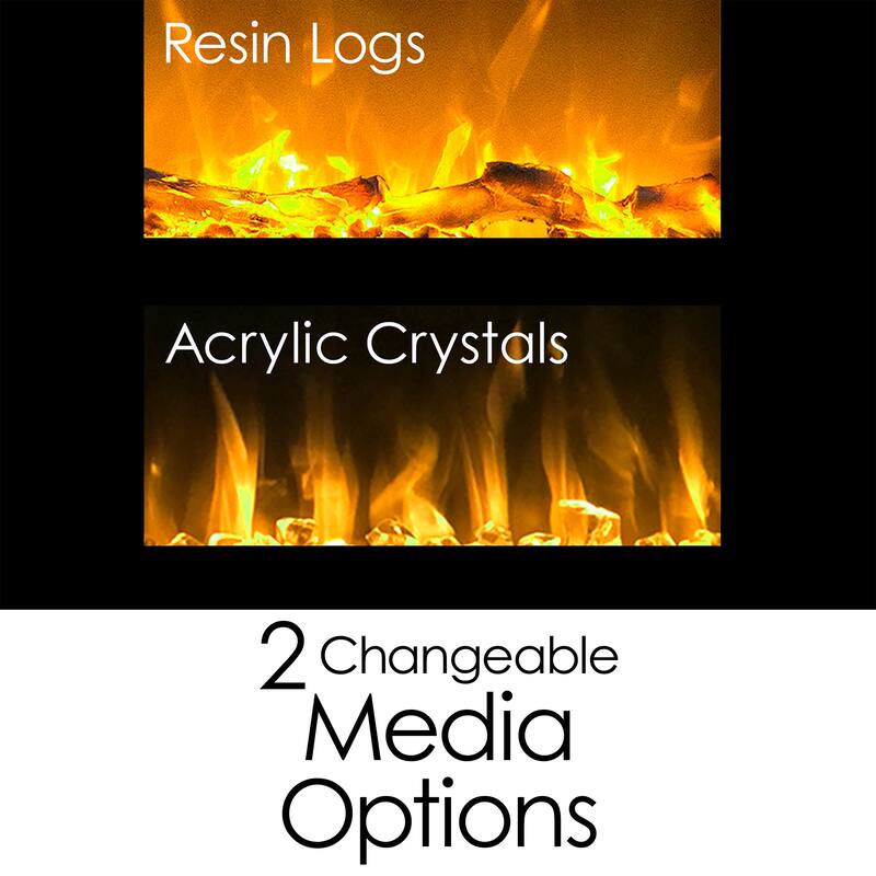 Hastings Home 36-Inch Electric Fireplace, Black - 36" x 21.5" x 5.5"