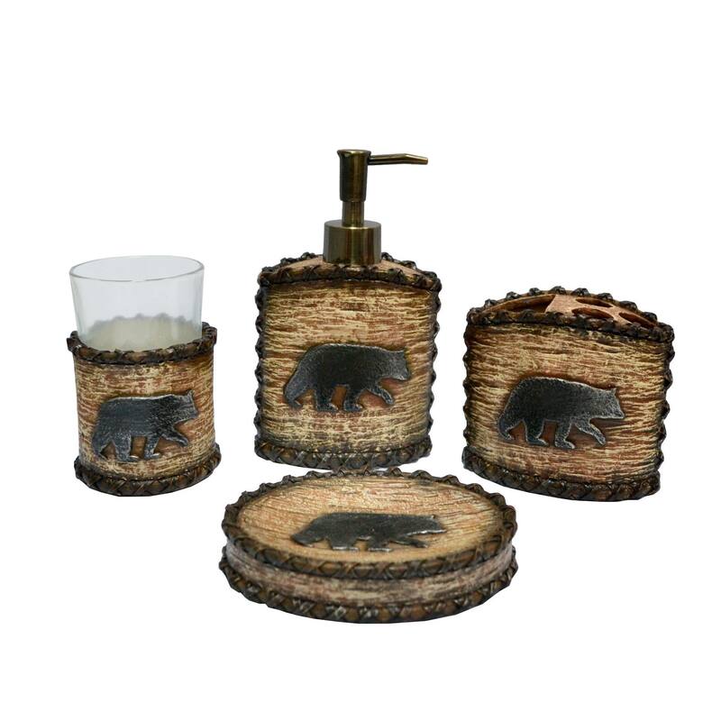 Paseo Road by Hiend Accents Lodge Bear Bathroom Sets, 5PC - Multi