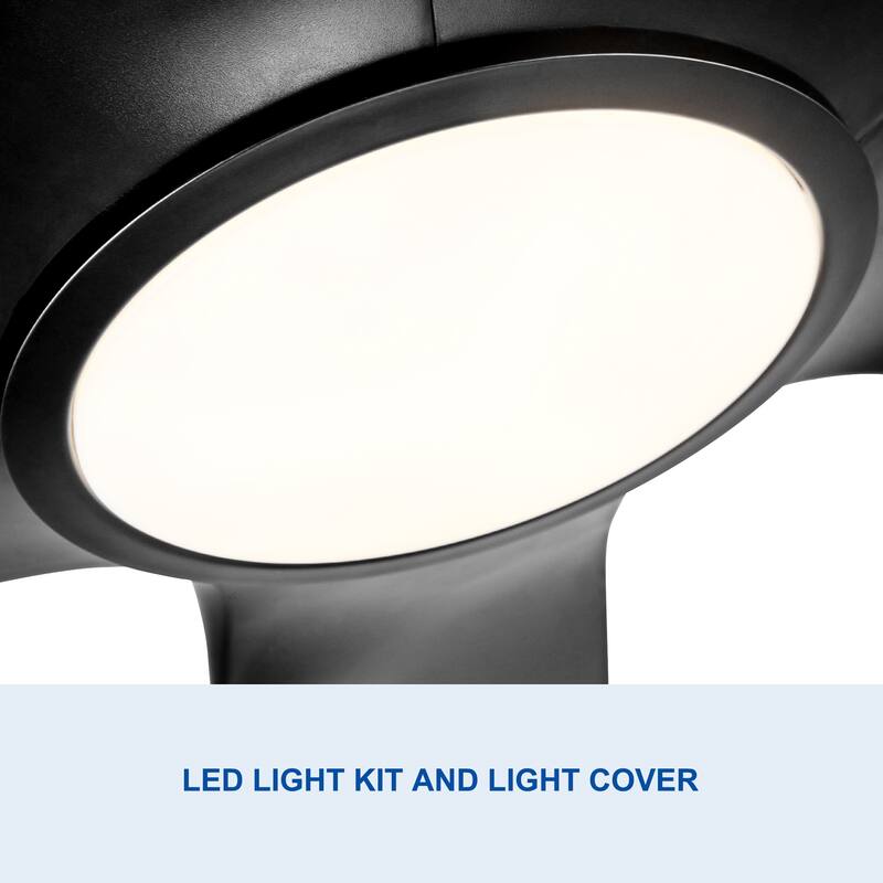 60 Inch Intergrated LED Ceiling Fan Lighting, Indoor/Outdoor 6-Speed Reversible Ceiling Fan for Kitchen Dining Room Living Room