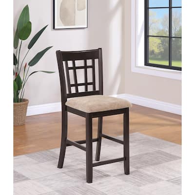 Meerson Tan and Espresso Counter Height Stools (Set of 2)