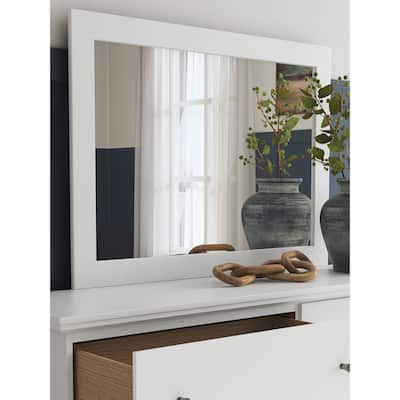 Signature Design by Ashley Bostwick Shoals White Bedroom Mirror - 42" W x 1" D x 31" H