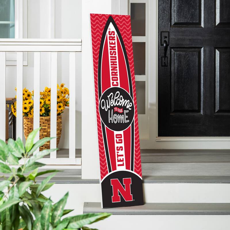 47" Porch Leaner Welcome Wall Sign, University of Nebraska - Red