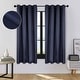 preview thumbnail 152 of 168, Superior Linen Washable Room Darkening Curtains, Set of 2 Panels 52" x 63" - Navy Blue