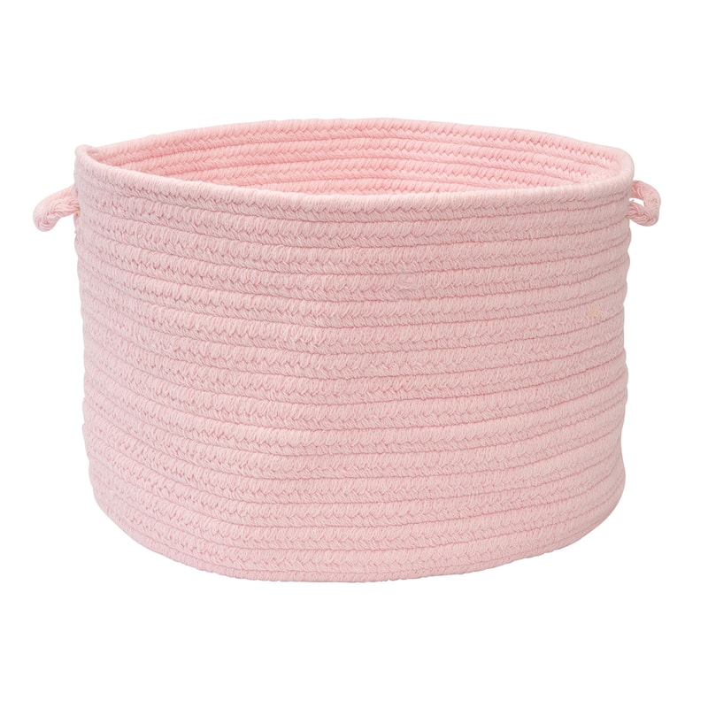 Bristol Braided Wool blend Storage Basket - 14"x14"x10" - Blush Pink