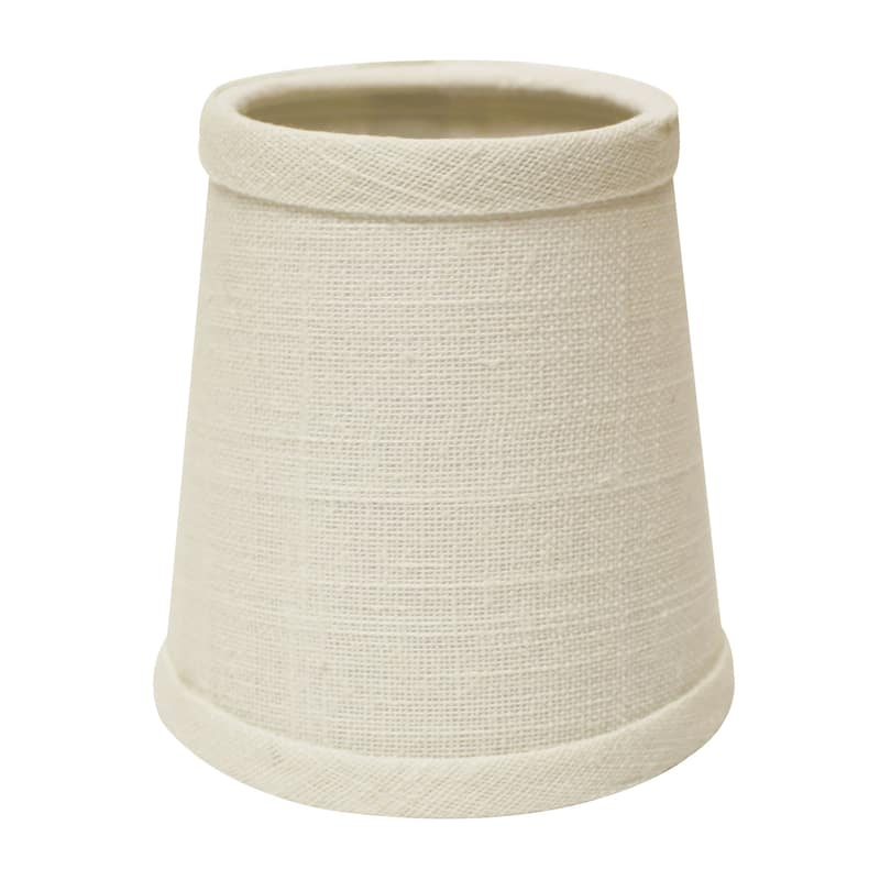 Hardback Chandelier Lampshade with Flame Clip, Off White (Set of 6) - Off White