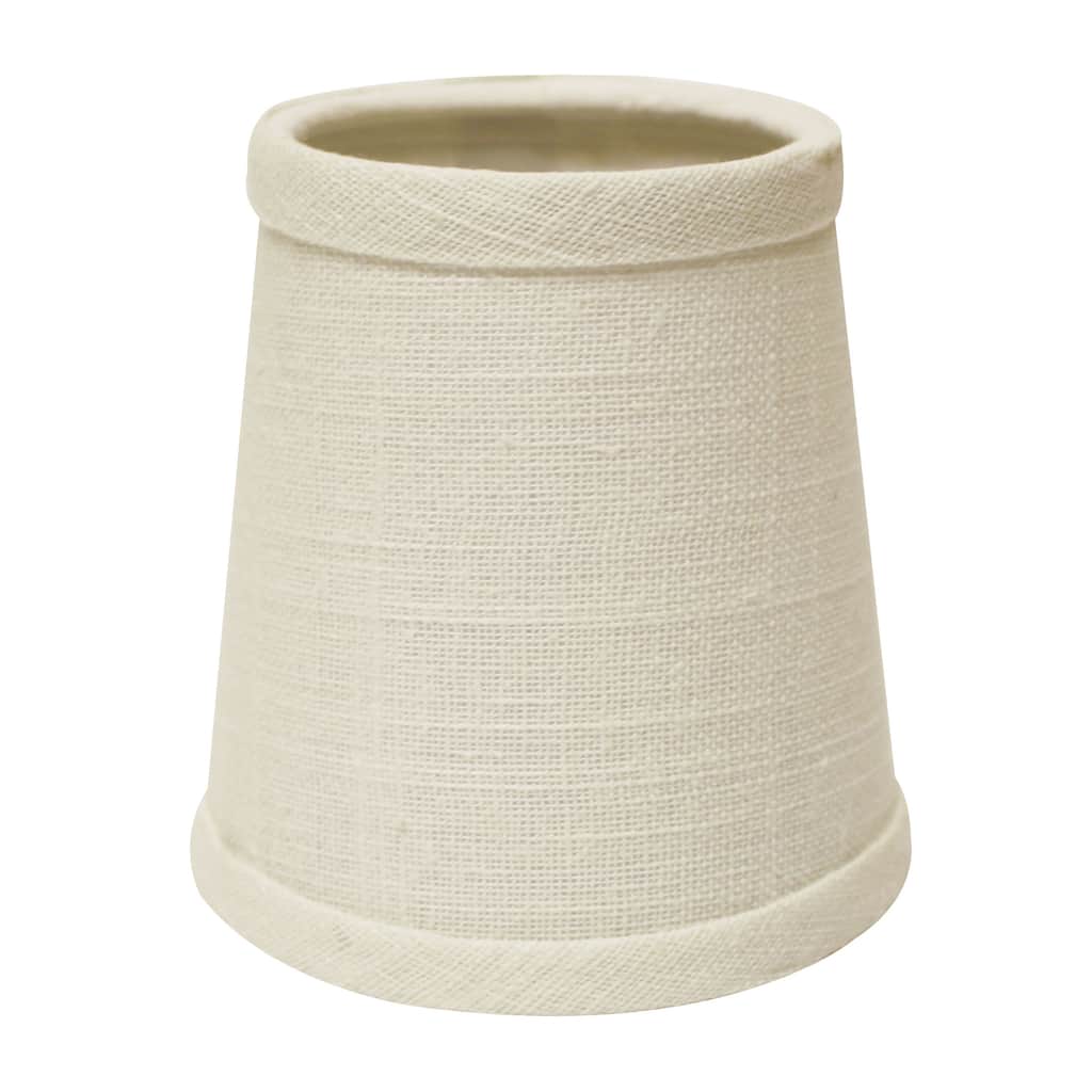 Hardback Chandelier Lampshade with Flame Clip, Off White (Set of 6)