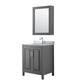 Option Dark Gray / White Carrara Marble Top / Polished