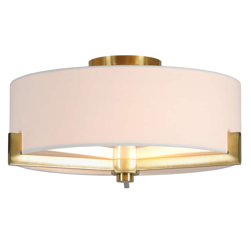 Hamlin 17.63" Wide 2-Light Semi Flush Mount with Fabric Shade