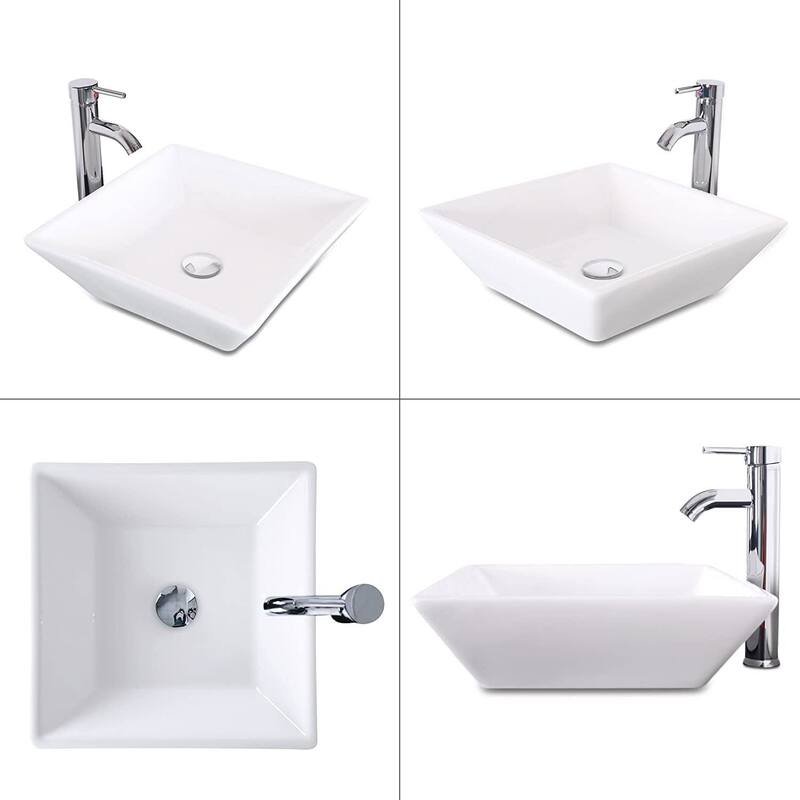 Eclife Artistic Vessel Sinks for Bathroom Vanity Tempered Glass Ceramic Basin