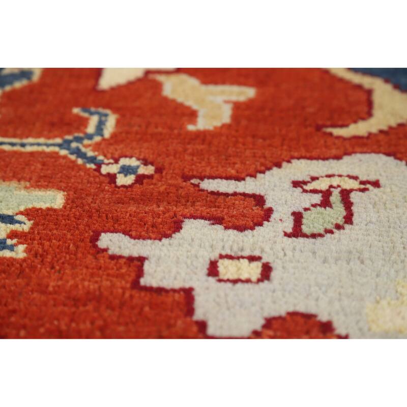 Geometric Heriz Serapi Indian Handmade Wool Carpet - 9'9" x 13'7"