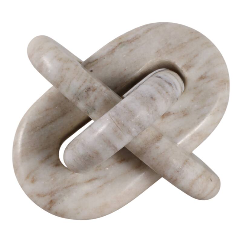 Stone Marble Modern Sculptural Decorative Object Interlocking Design - 6" x 6" x 6"