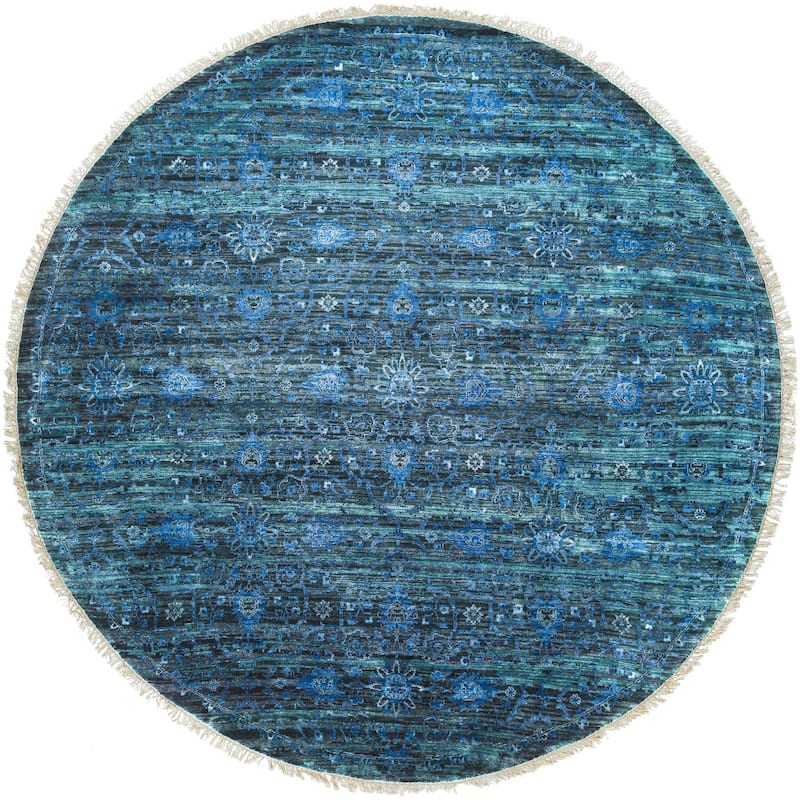 Edward Wool Area Rug - Denim - 8' x 8' Round