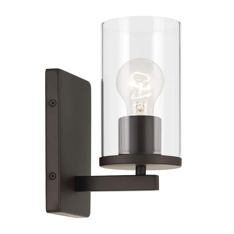 Kichler Lighting Crosby 1-Light Wall Sconce Light with Clear Glass