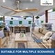 preview thumbnail 8 of 6, 52 in. Wood Color Ceiling Fan Without Light for Patios, Modern Noiseless Ceiling Fan with Remote APP Control