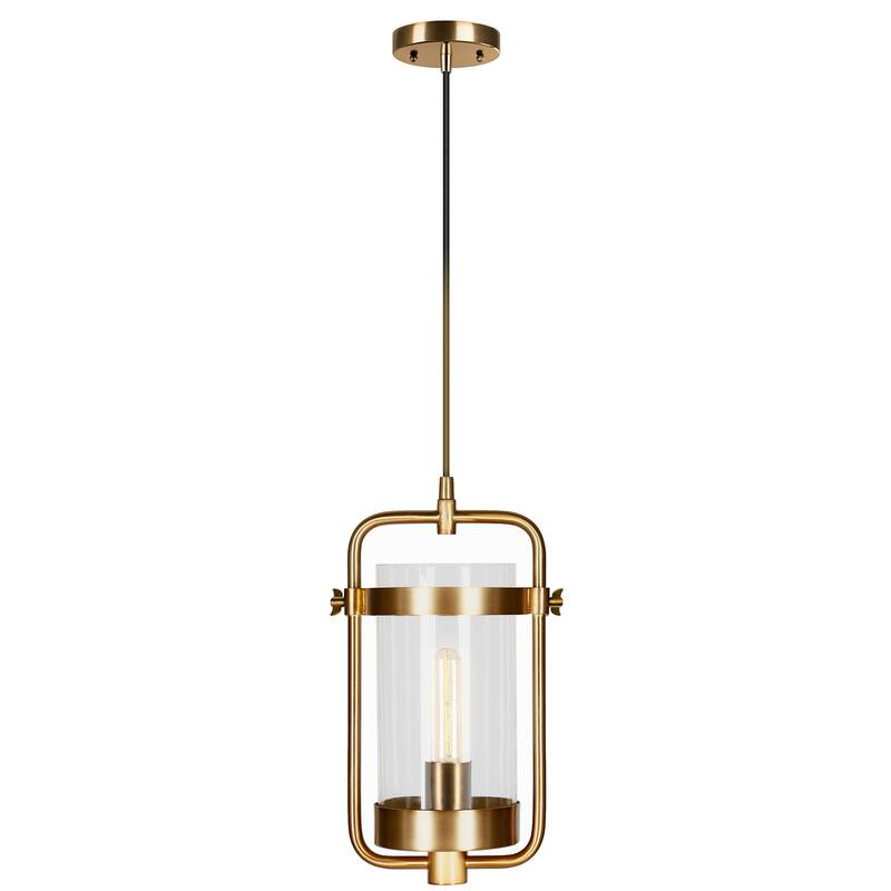 Orion 11" Wide Industrial Pendant with Glass Shade - 11" Wide