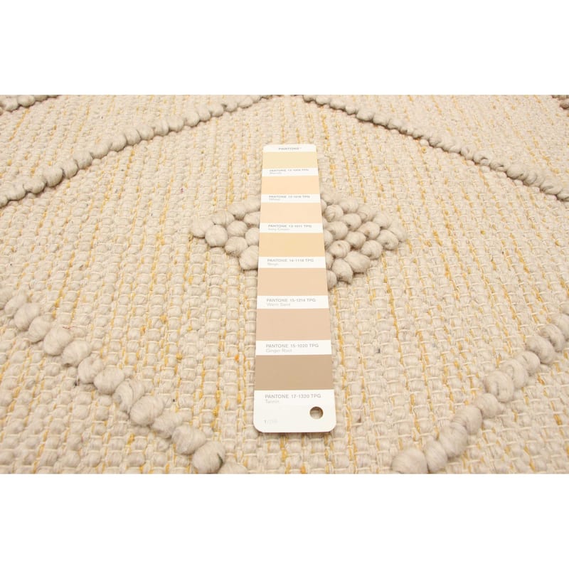 ECARPETGALLERY Braid weave Sienna Beige Wool Rug - 5'3 x 7'5