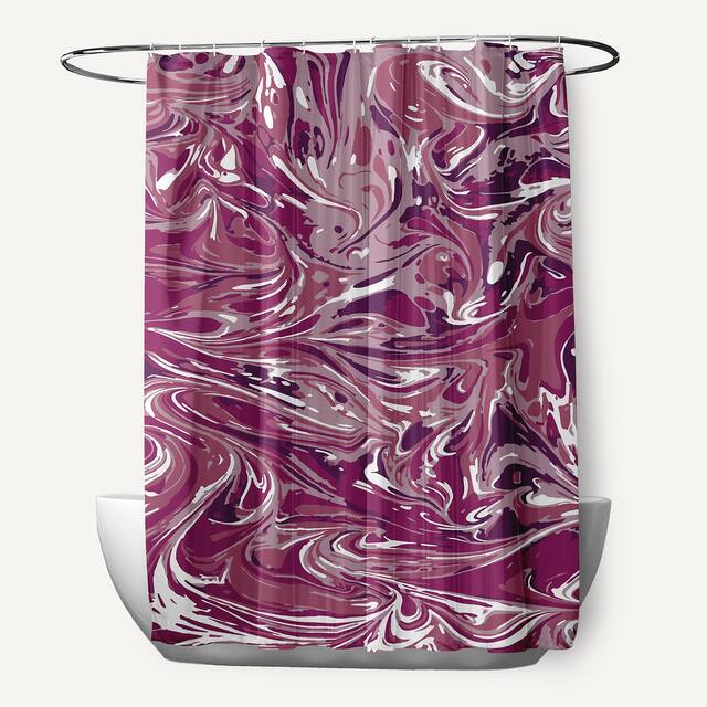 71 x 74-inch Melange Geometric Print Shower Curtain - Purple