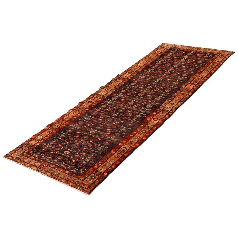 ECARPETGALLERY Hand-knotted Andelz Dark Navy Wool Rug - 3'4 x 11'0