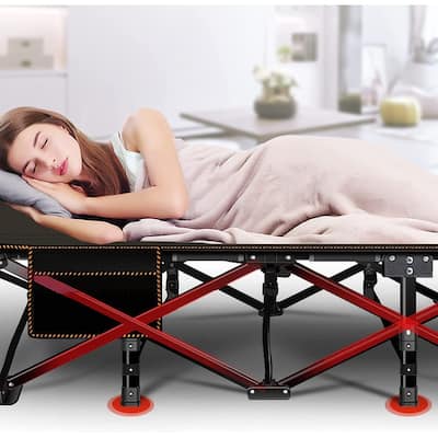 Oversize Folding Camping Cot, Heavy Duty Outdoor Camping Cot, Black