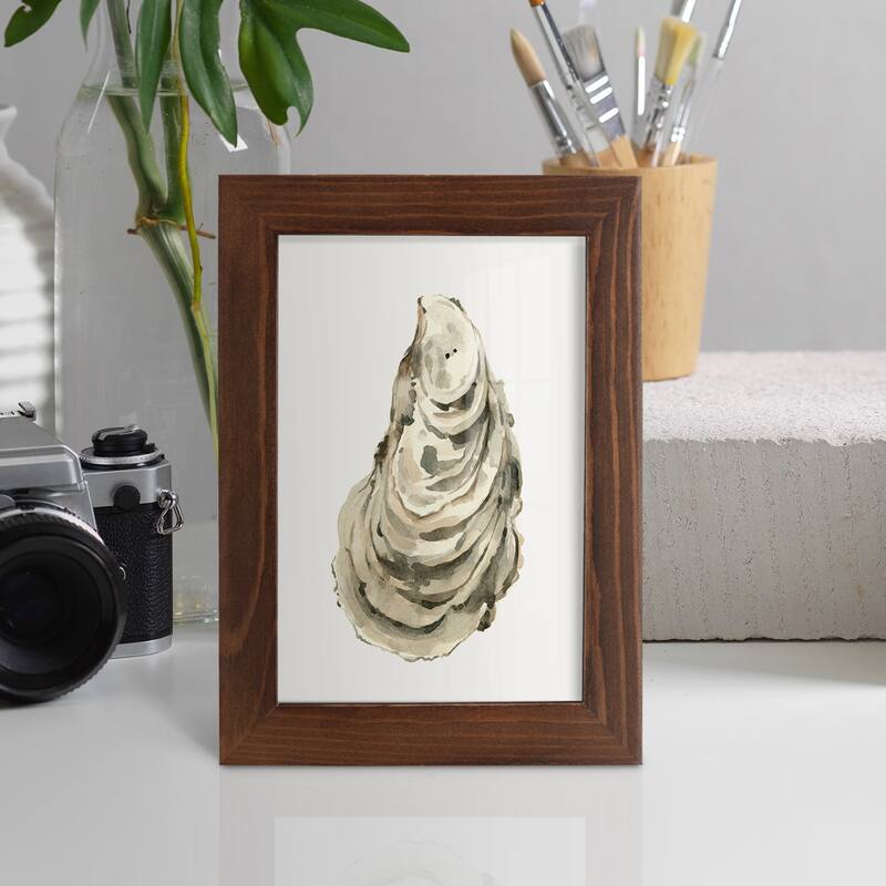 Neutral Oyster Study I -Framed Print w/glass-Cherry Red