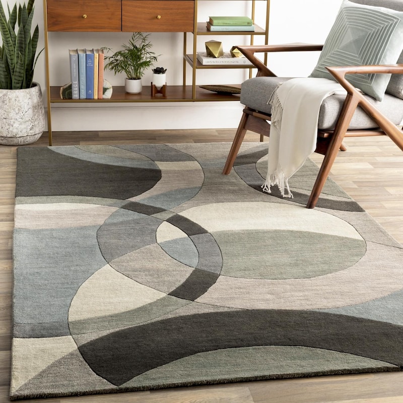 Livabliss Forum Mid-Century Geometric Hand Tufted Area Rug - Grey - 6' x 9'