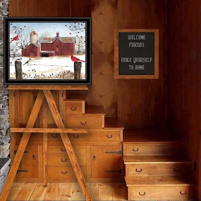 TrendyDecor4U Contemporary "Winter Friends" Framed Print Wall Art by Billy Jacobs
