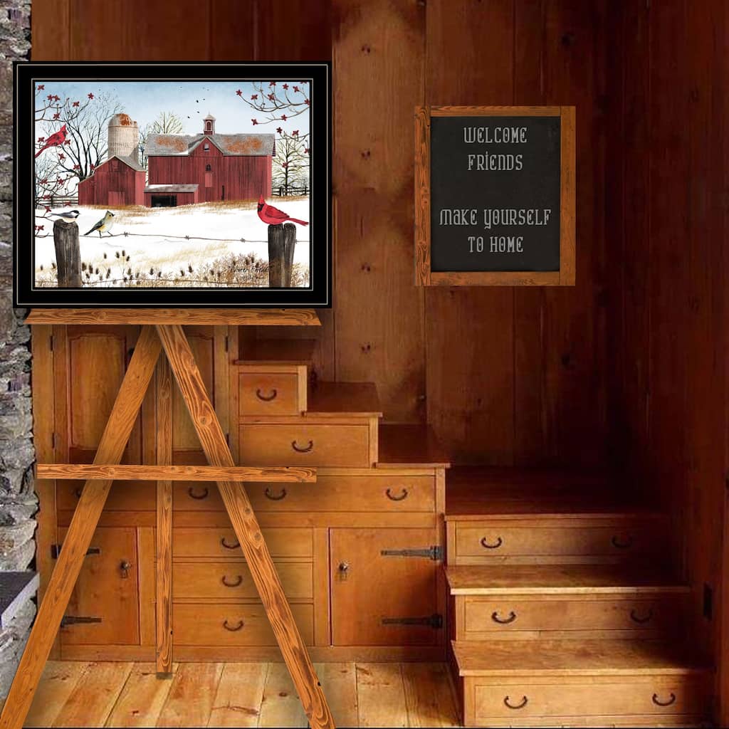 TrendyDecor4U Contemporary "Winter Friends" Framed Print Wall Art by Billy Jacobs