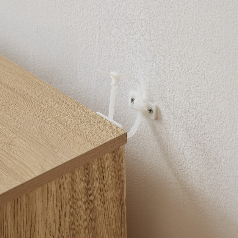 Anmytek Natural Wooden 6-Drawer Double Dresser with Wavy Drawers