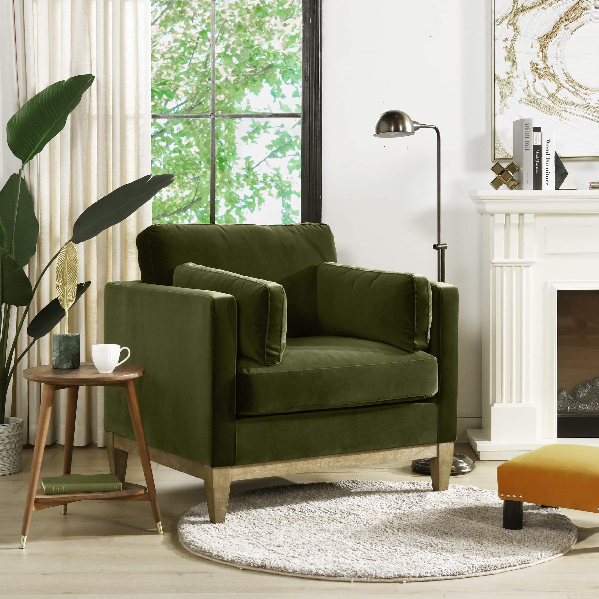 Option Olive Green Performance Velvet
