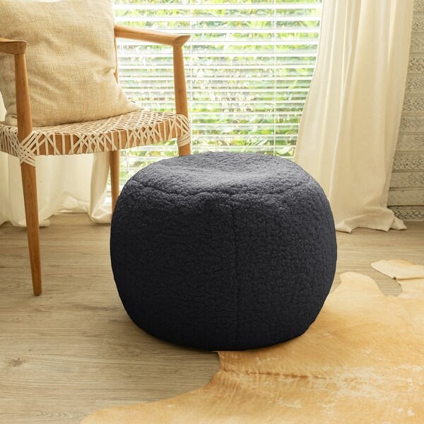 Jaxx Ellis Pouf - Modern Shearling Faux-Lamb Plush Fleece
