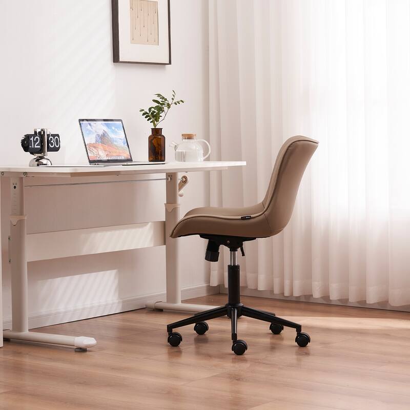Armless Office Chair Swivel Home Office Desk Chairs with Wheels