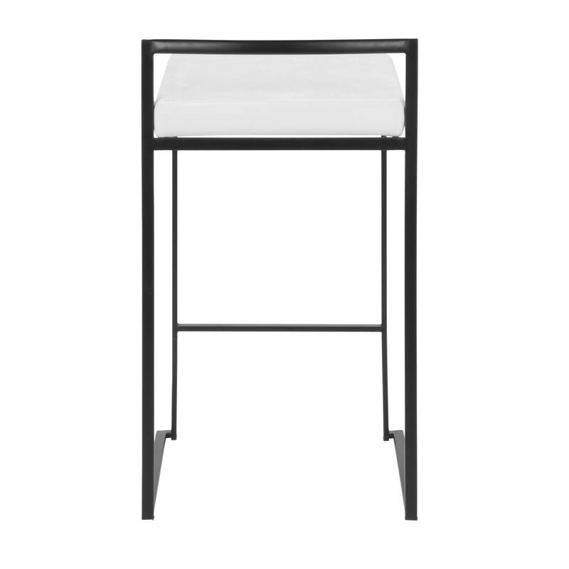Porch & Den Forrest Contemporary Black Stackable Fully Welded Counter Stool (Set of 2)