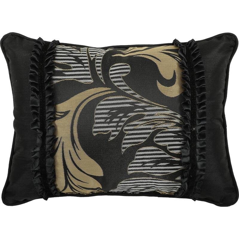 Nanshing Liana Embroidered Red and Black 7-Piece Floral Comforter Set