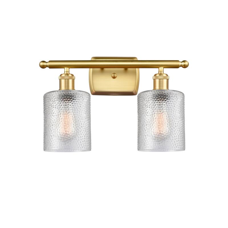Innovations Lighting 516-2W-9-16 Cobbleskill Vanity Cobbleskill 2 - Clear / Satin Gold