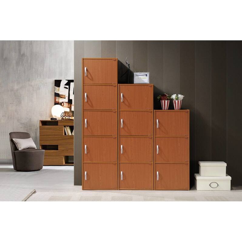 Hodedah 4-Shelf, 4-Door Bookcase