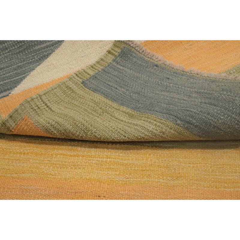 Hand Woven Oriental 100% Wool Carpet Southwestern Modern Multi-Colored Kilim Runner Rug - 5' 11'' X 2' 0''