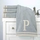 preview thumbnail 2 of 1, Avanti Linens GRY/IVR Monogram 5-Piece Towel Set