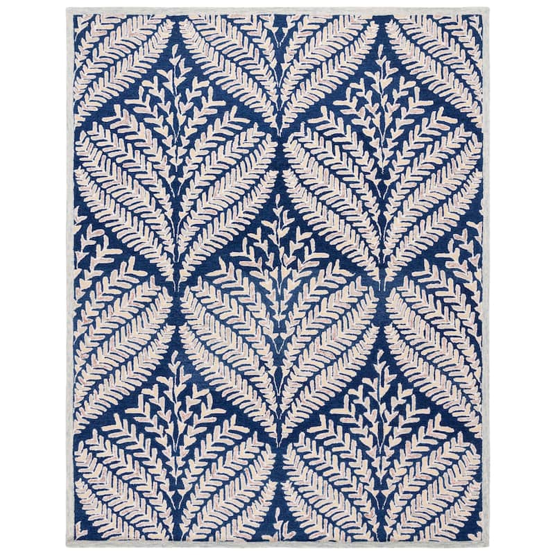 SAFAVIEH Handmade Capri Kert Wool Rug - 8' x 10' - Navy/Ivory