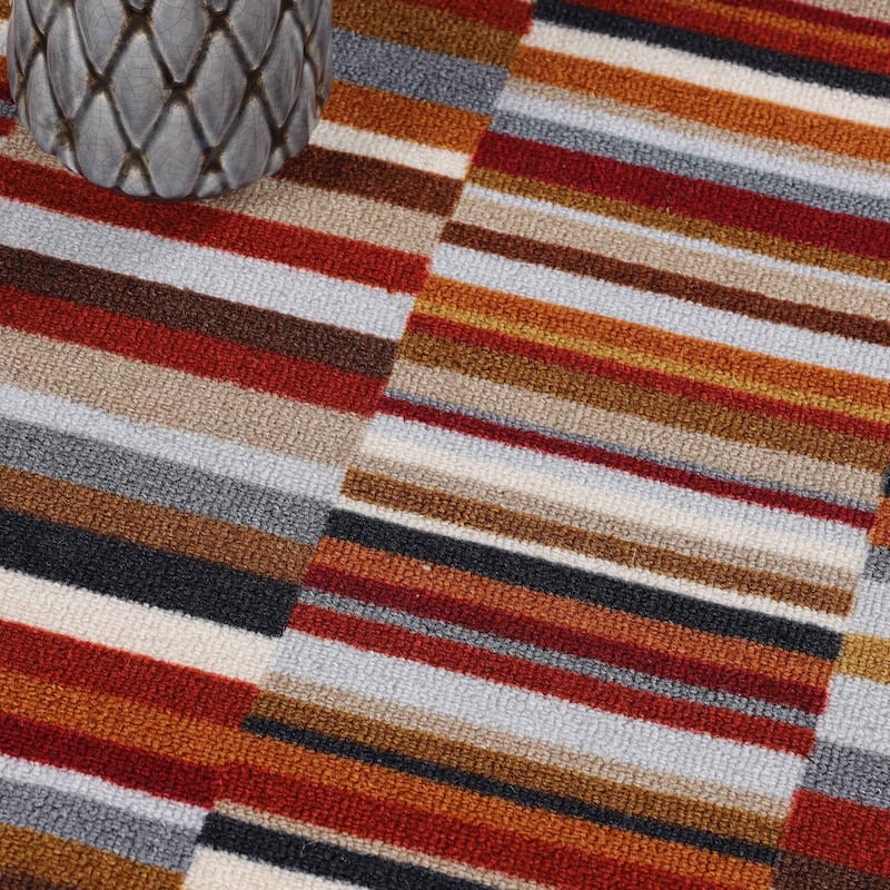 Superior Arden Modern Striped Non-Slip Indoor Outdoor Area Rug