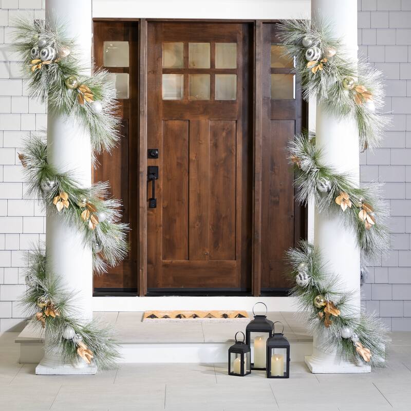 Flocked Pine and Ornaments Artificial Christmas Garland - 10' x 15" - Unlit